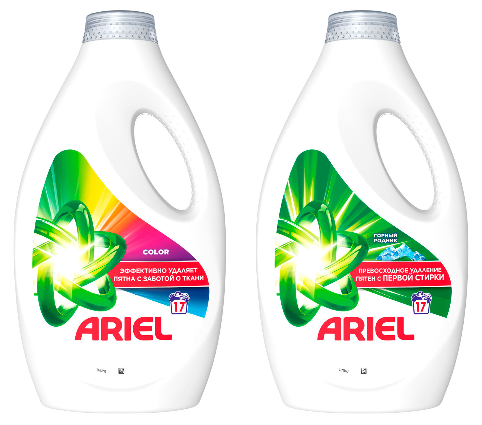 

Набор гелей для стирки Ariel Горный родник 1,560 л + Color 1,560 л