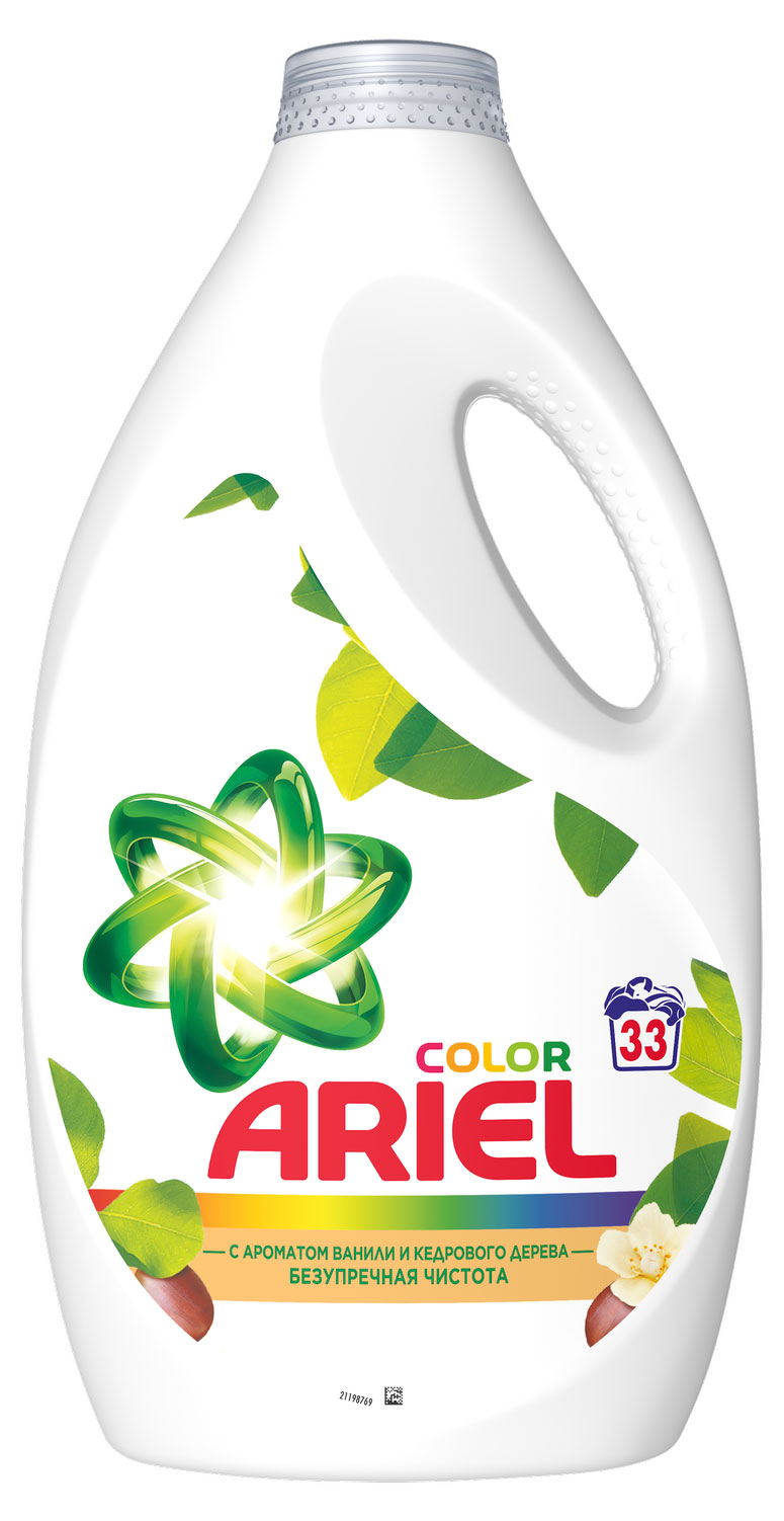 Изображение товара Гель для стирки Ariel ваниль и кедровое дерево 2,145 л, эффективный универсальный моющий средство