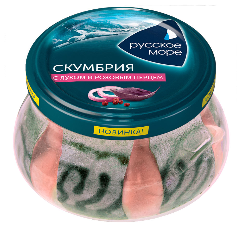 

Скумбрия маринованная Русское море с луком и розовым перцем филе-кусочки, 280 г