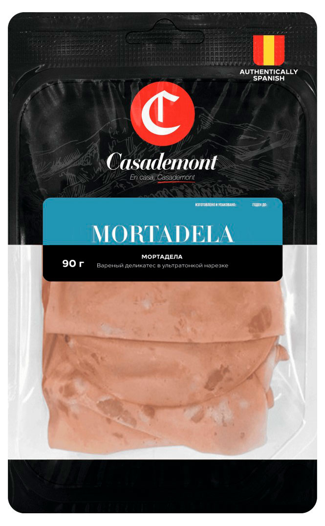 

Колбаса вареная Casademont Mortadella нарезка, 90 г