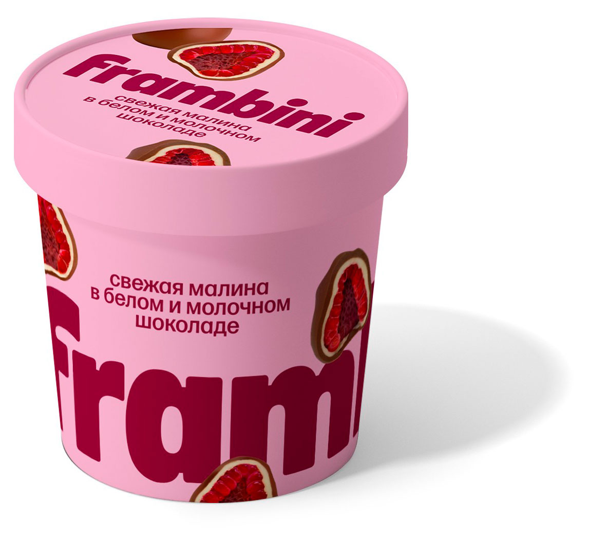 

Малина в белом и молочном шоколаде Frambini, замороженная, 130 г