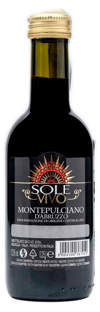 

Вино Sole Vivo Montepulciano dAbruzzo красное сухое Италия, 0,25 л