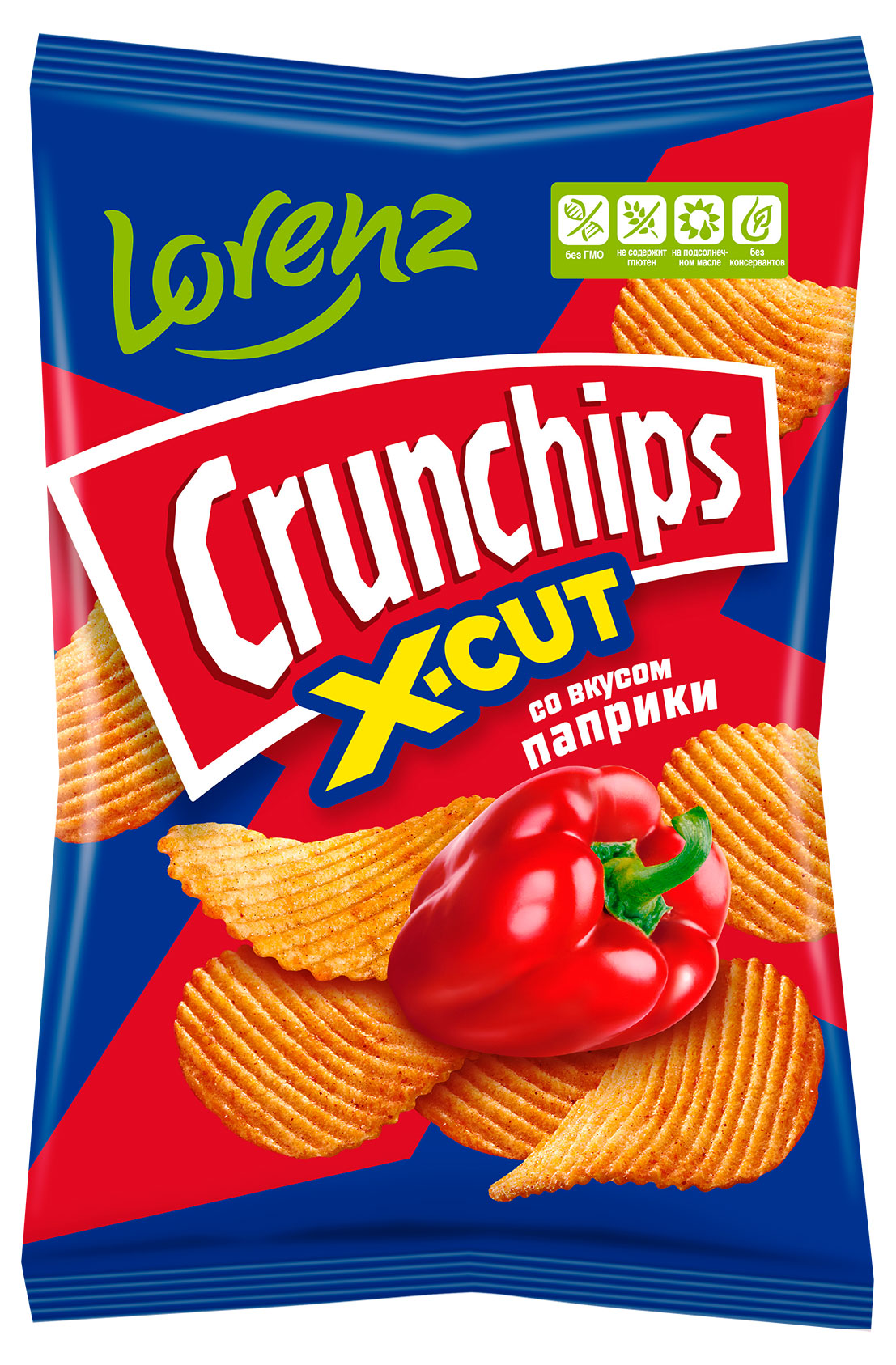 

Чипсы картофельные Crunchips X-cut паприка, 130 г