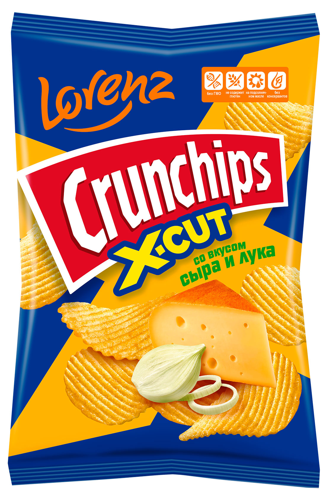 

Чипсы картофельные Crunchips X-cut сыр и лук, 130 г