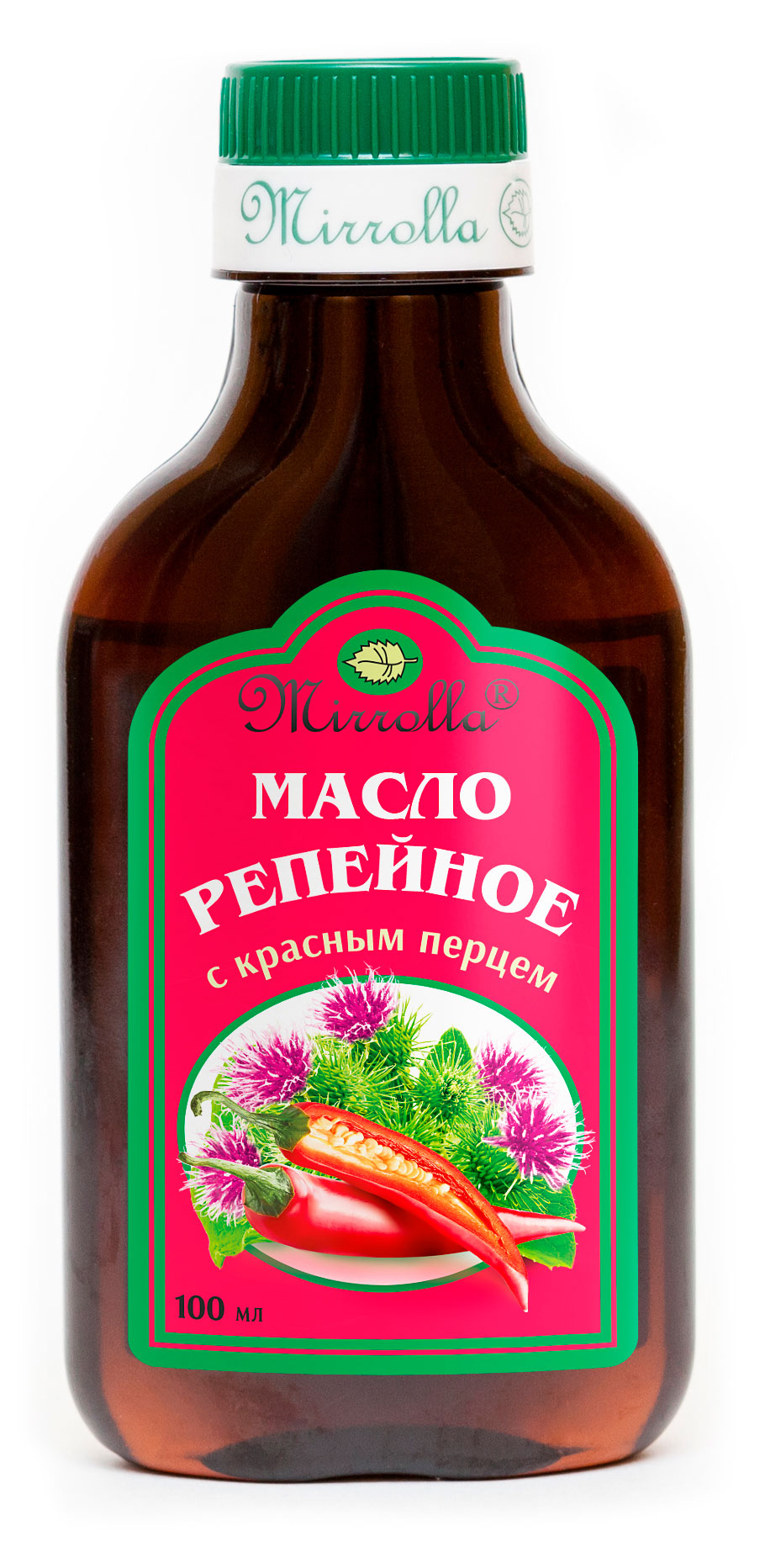 Изображение товара Масло для волос «Мирролла" Репейное с красным перцем, 100 мл