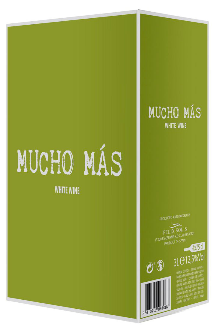 

Вино Mucho Mas Blanco bag-in-box белое полусухое Испания, 3 л,