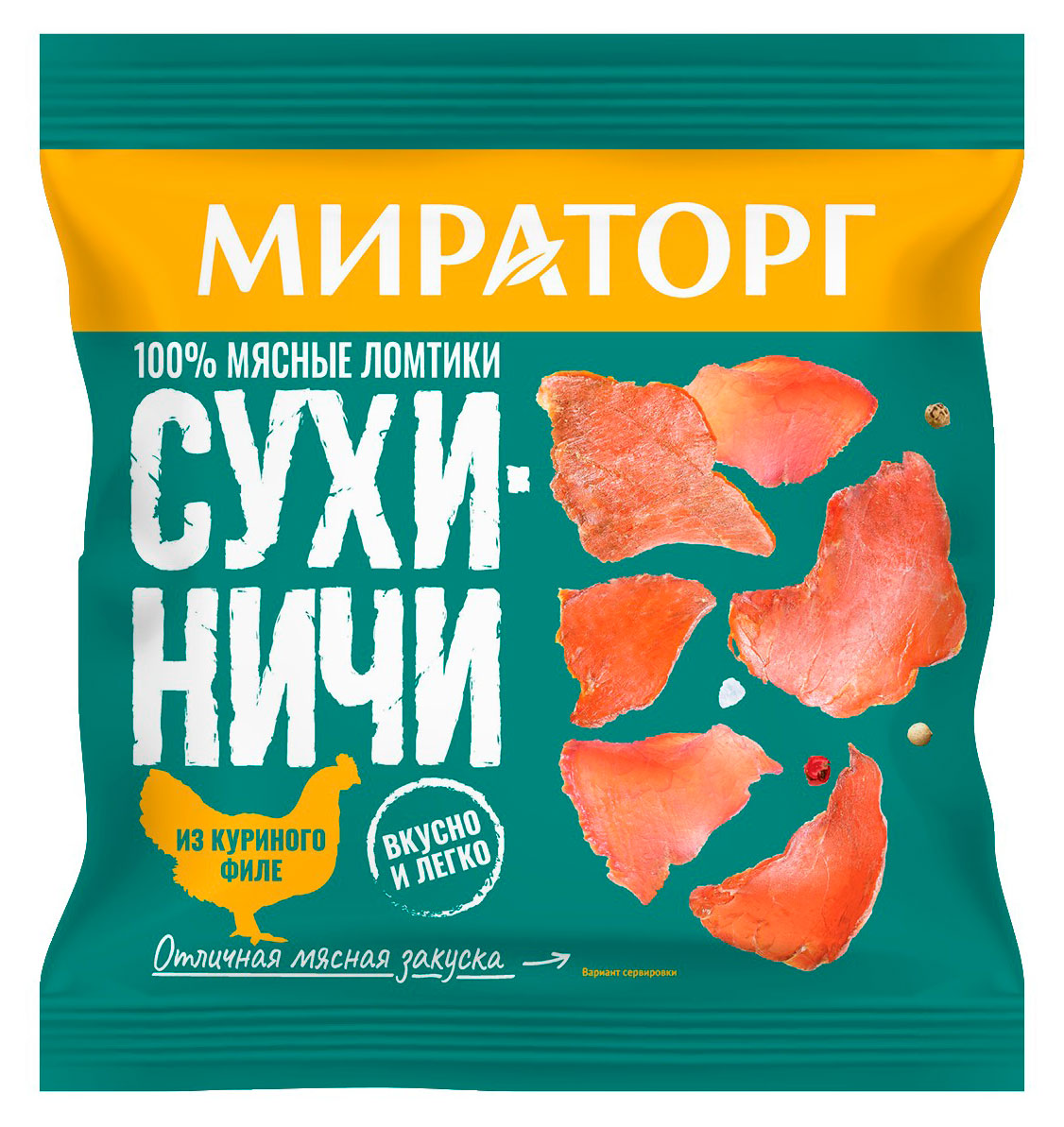 

Сухиничи из куриного филе Мираторг мясные ломтики, 40 г