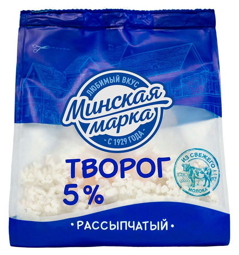 

Творог рассыпчатый Минская марка 5% БЗМЖ, 350 г