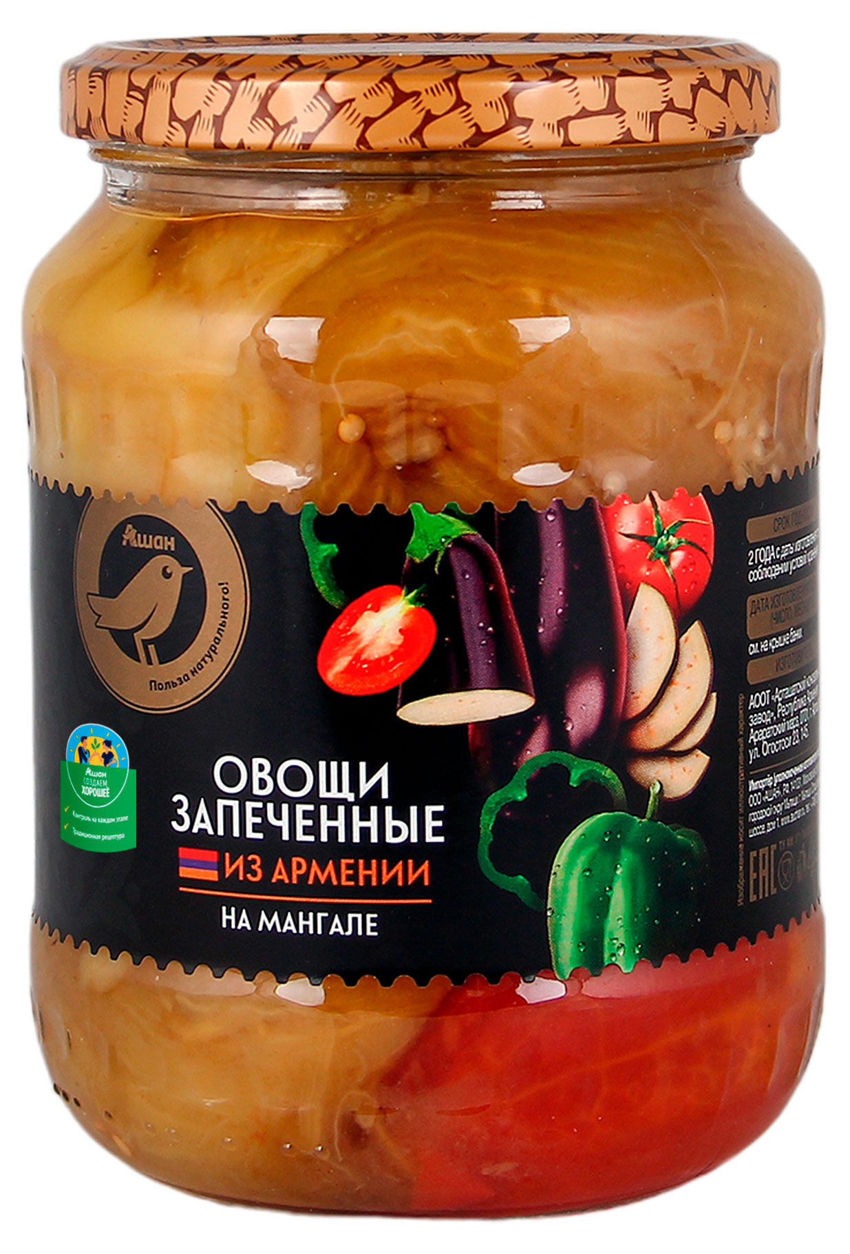 

Овощи АШАН Золотая птица на мангале, 700 г