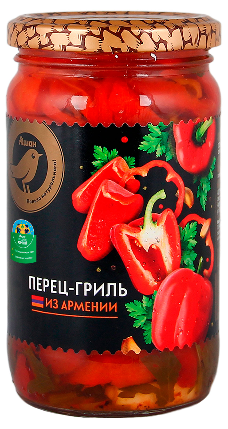 

Перец гриль АШАН Золотая птица, 340 г