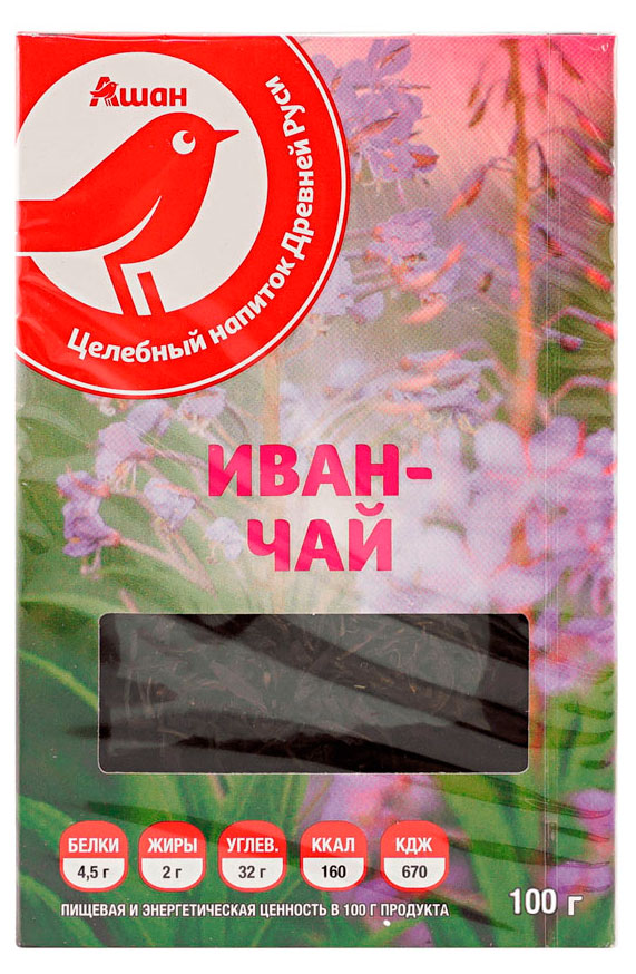 

Чай травяной АШАН Красная птица Иван-чай листовой, 100 г