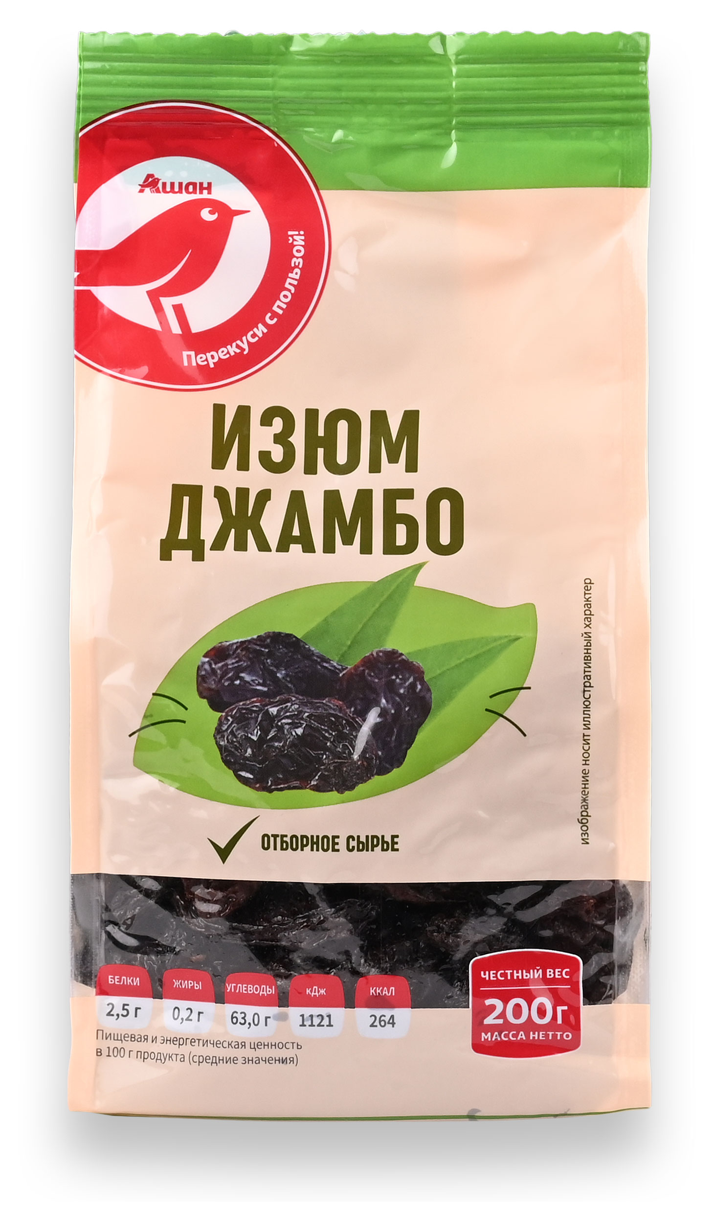 

Изюм джамбо АШАН Красная птица, 200 г