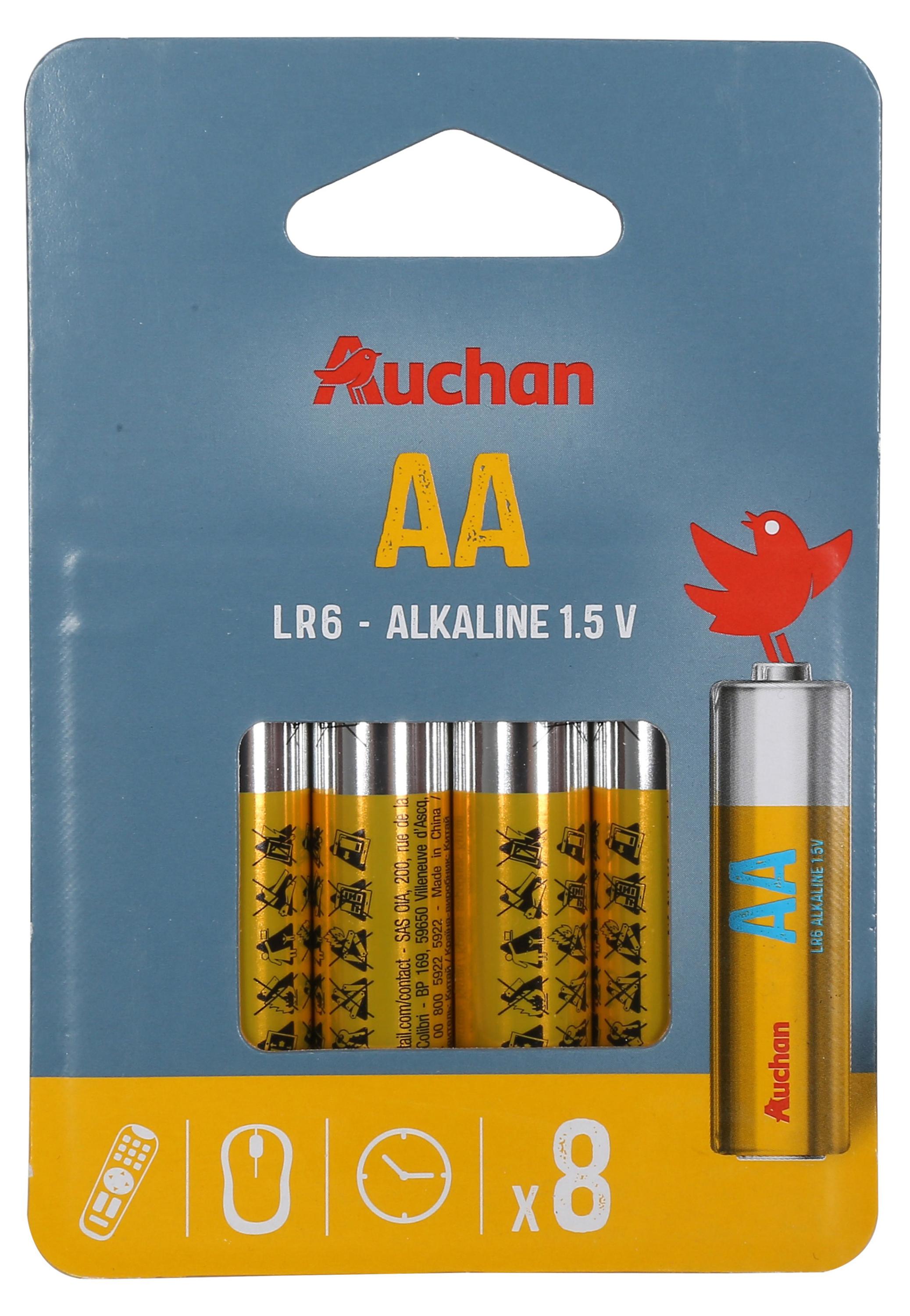 Изображение товара Батарейка алкалиновая АШАН Красная птица AA, 8 шт