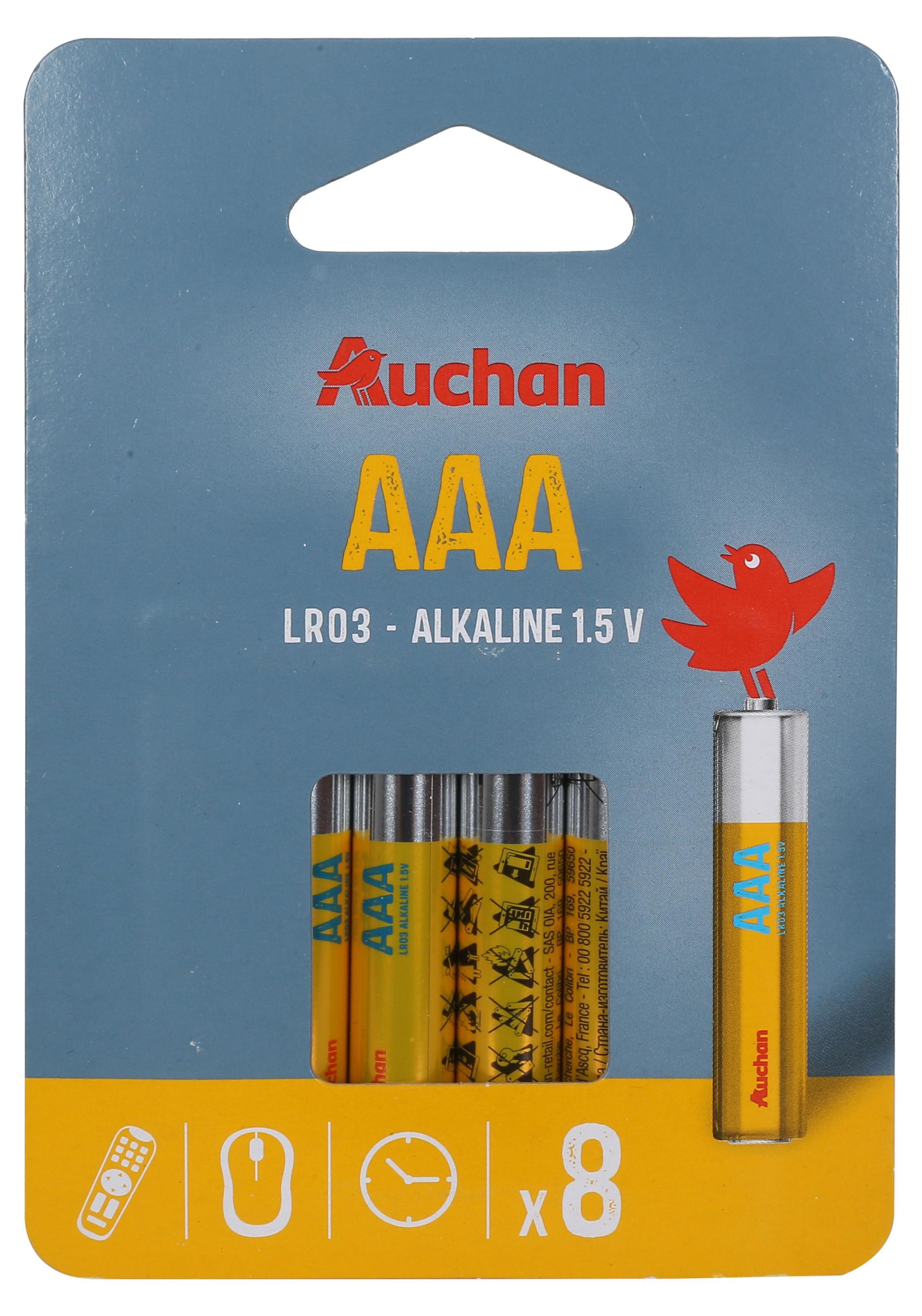 

Батарейка алкалиновая АШАН Красная птица ААА, 8 шт