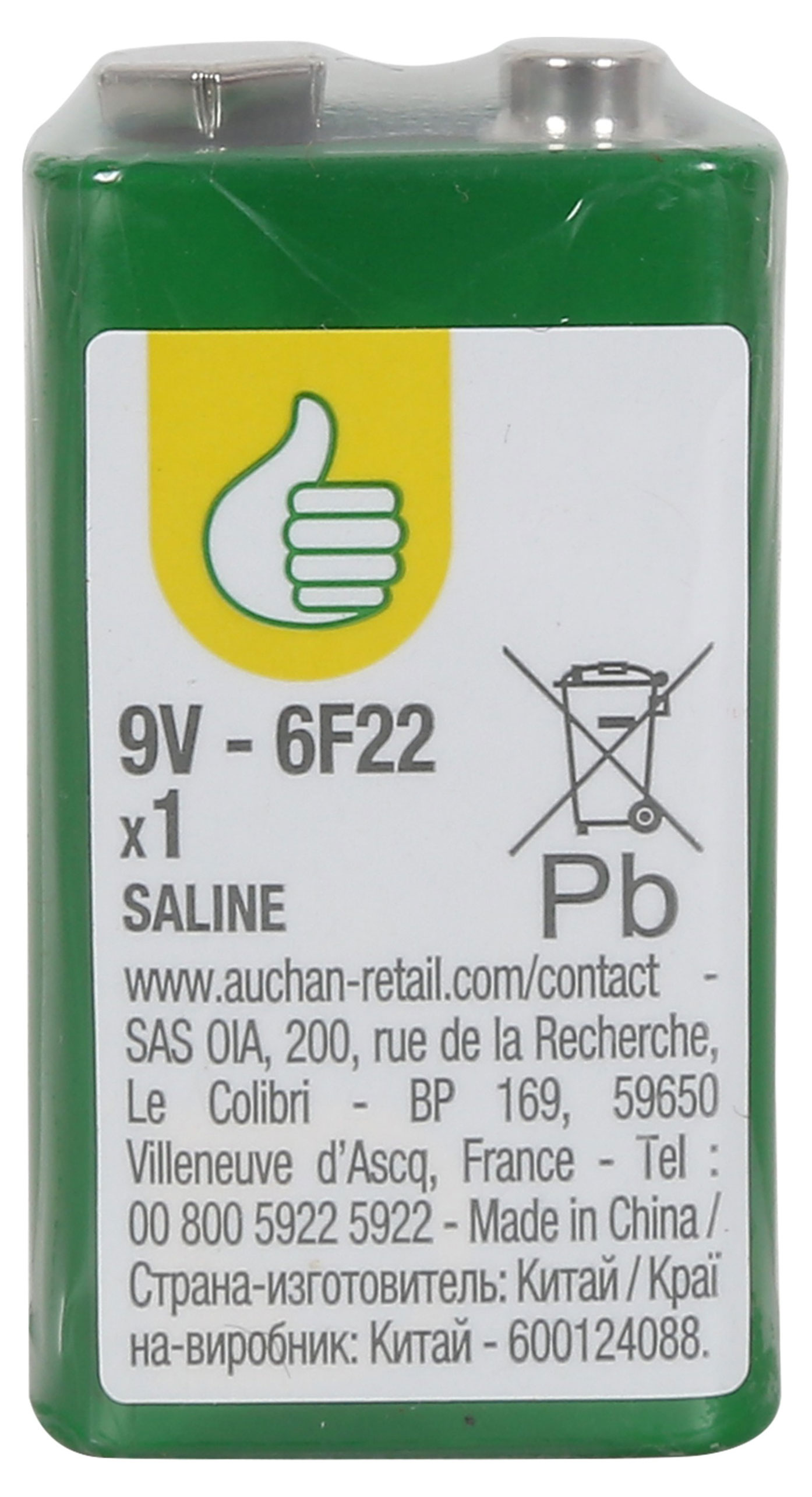 

Батарейка солевая Pouce 9V, 1 шт