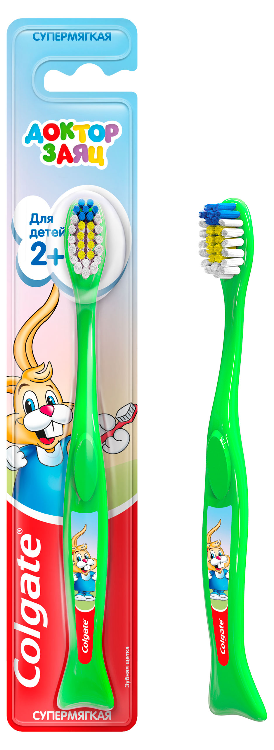 

Детская зубная щетка Colgate Доктор Заяц 2+, ультрамягкая
