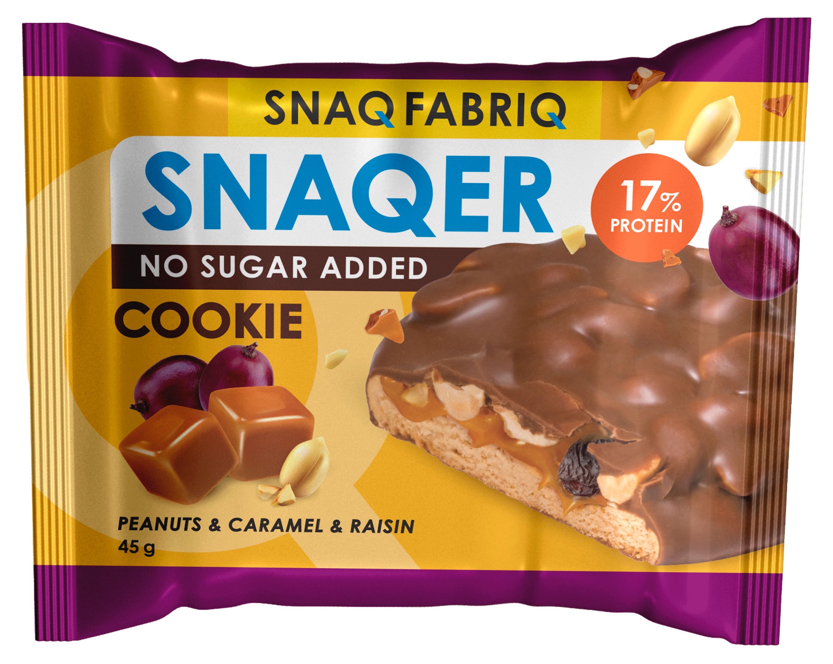

Печенье Snaq Fabriq Арахис и изюм 17% protein без добавления сахара, 45 г