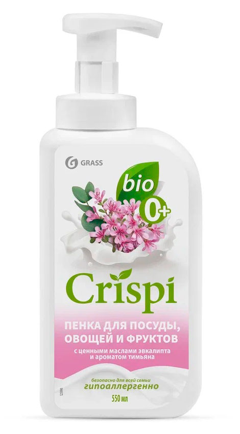 

Пенка для мытья посуды овощей фруктов Grass Crispi масло эвкалипта аромат тимьяна, 550 мл