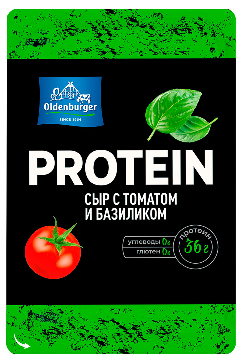 

Сыр протеиновый Oldenburger с томатом и базиликом нарезка 30% БЗМЖ, 125 г