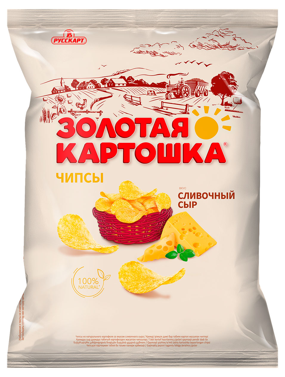 

Чипсы картофельные Русскарт Золотая картошка сливочный сыр, 120 г