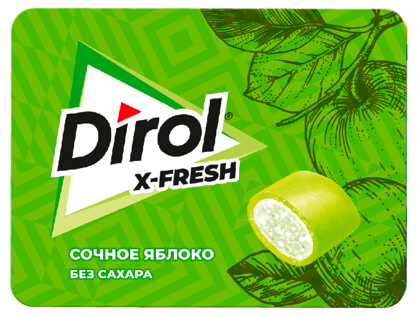 Изображение товара Резинка жевательная Dirol XFRESH сочное яблоко без сахара, 16 г