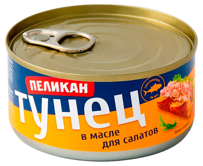 

Тунец Пеликан в масле для салатов, 185 г