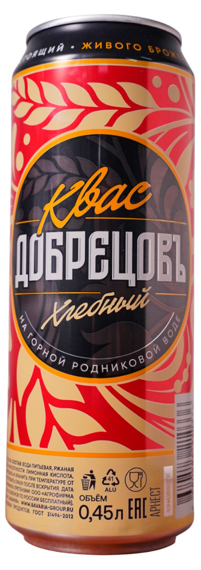 

Квас Добрецовъ хлебный фильтрованный, 450 мл