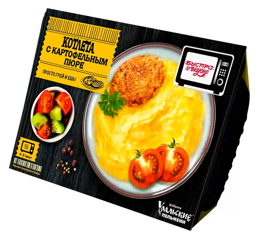 

Котлета Быстро&Вкусно с картофельным пюре замороженная, 300 г