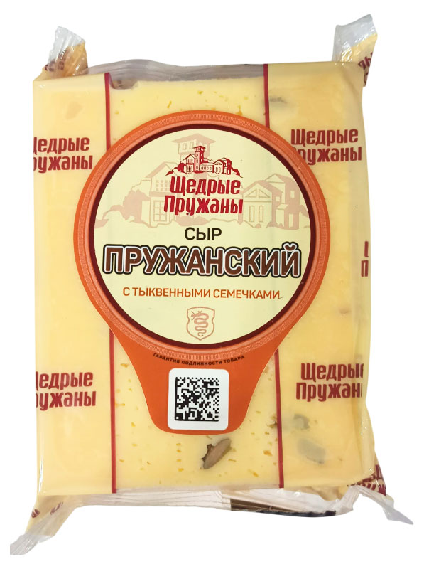 

Сыр Пружаснский Щедрые пружаны с тыквенными семечками 50% БЗМЖ, 200 г