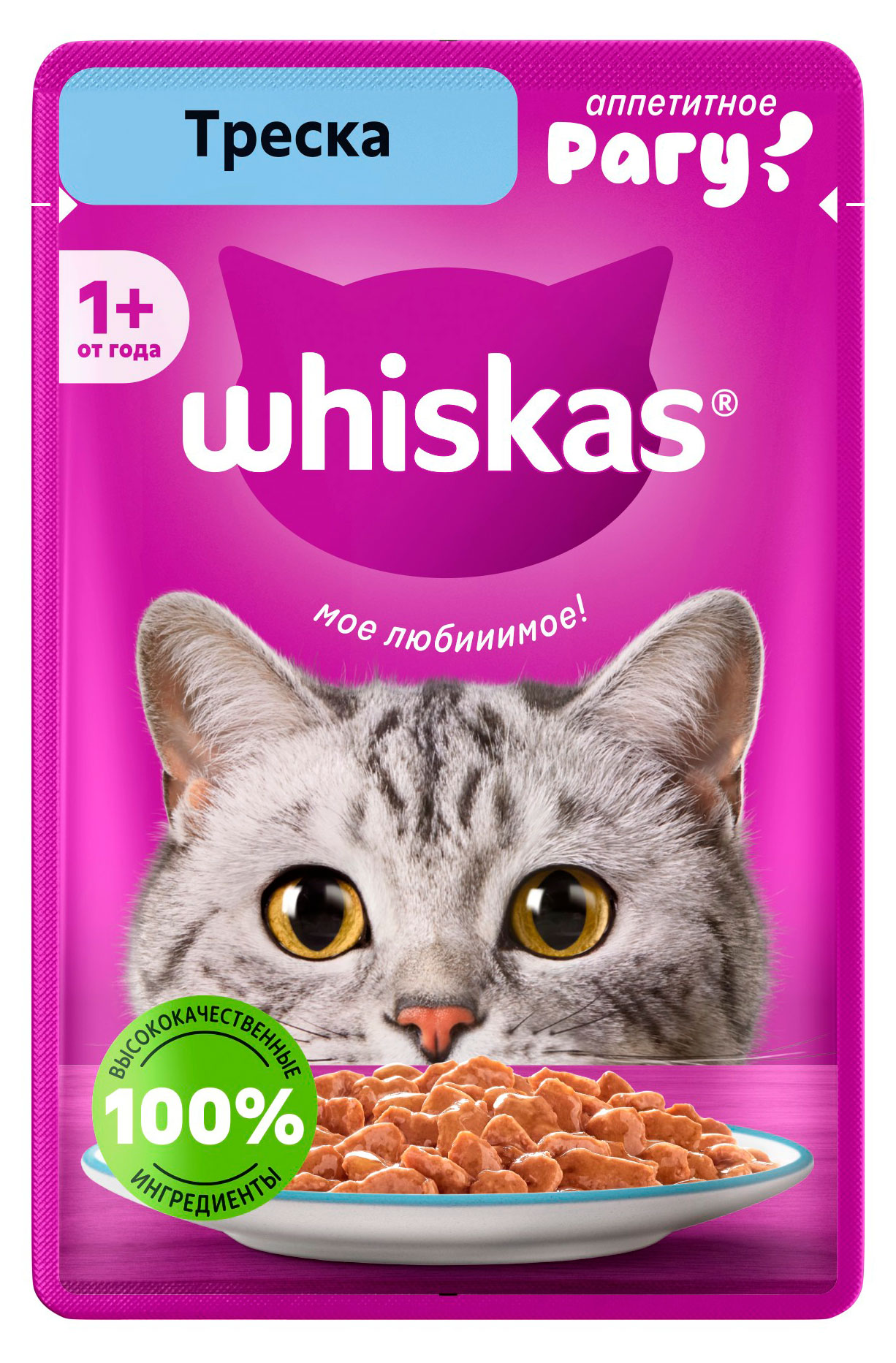 

Влажный корм для кошек Whiskas Рагу с треской, 75 г