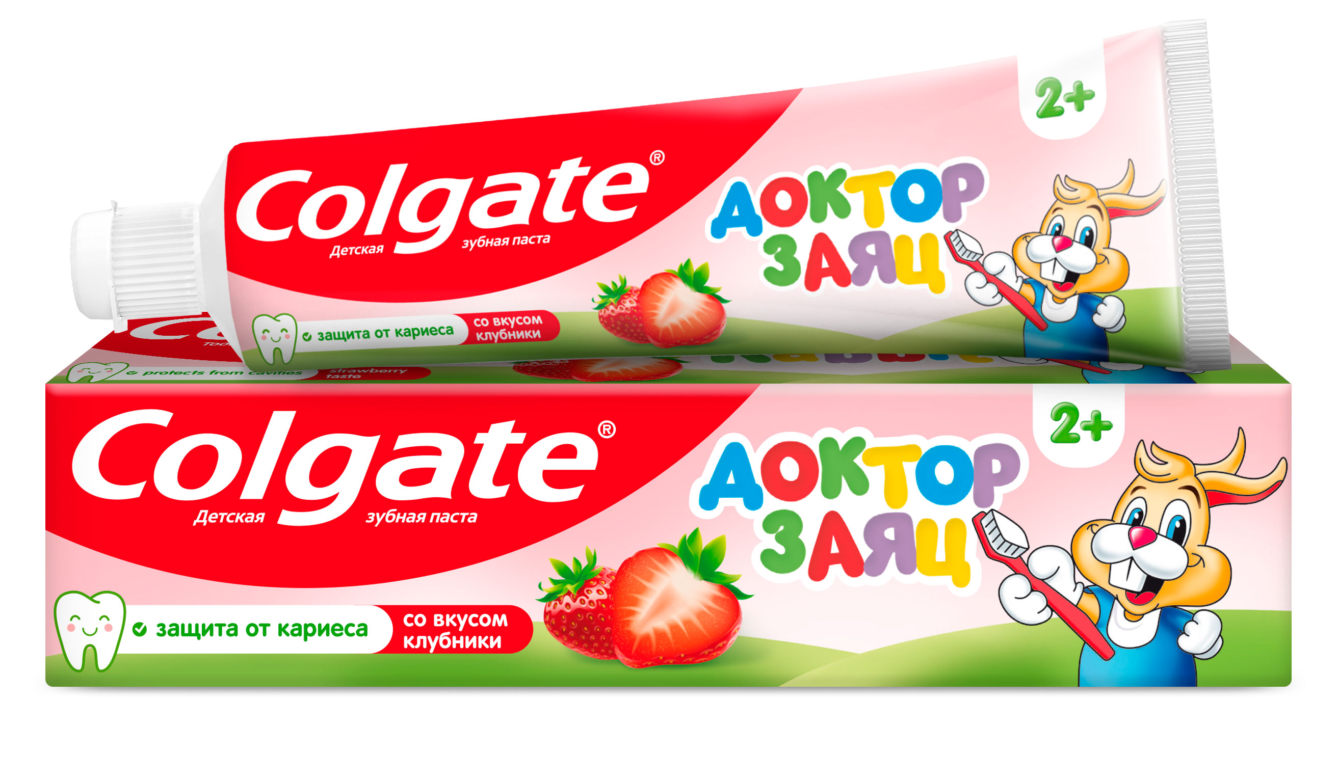 

Зубная паста детская Colgate Доктор Заяц защита от кариеса с фторидом со вкусом клубники, 50 мл