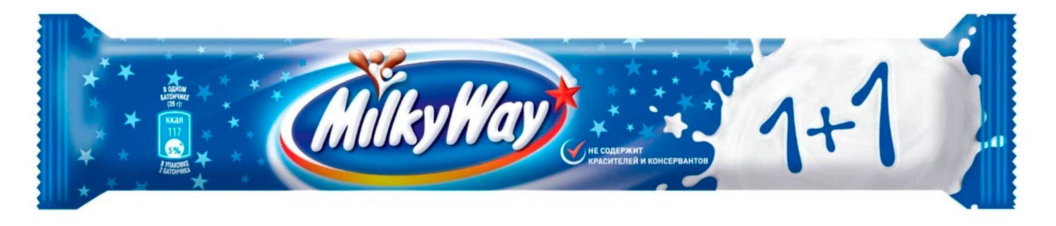 

Батончик шоколадный Milky Way 1+1 с суфле, 52 г