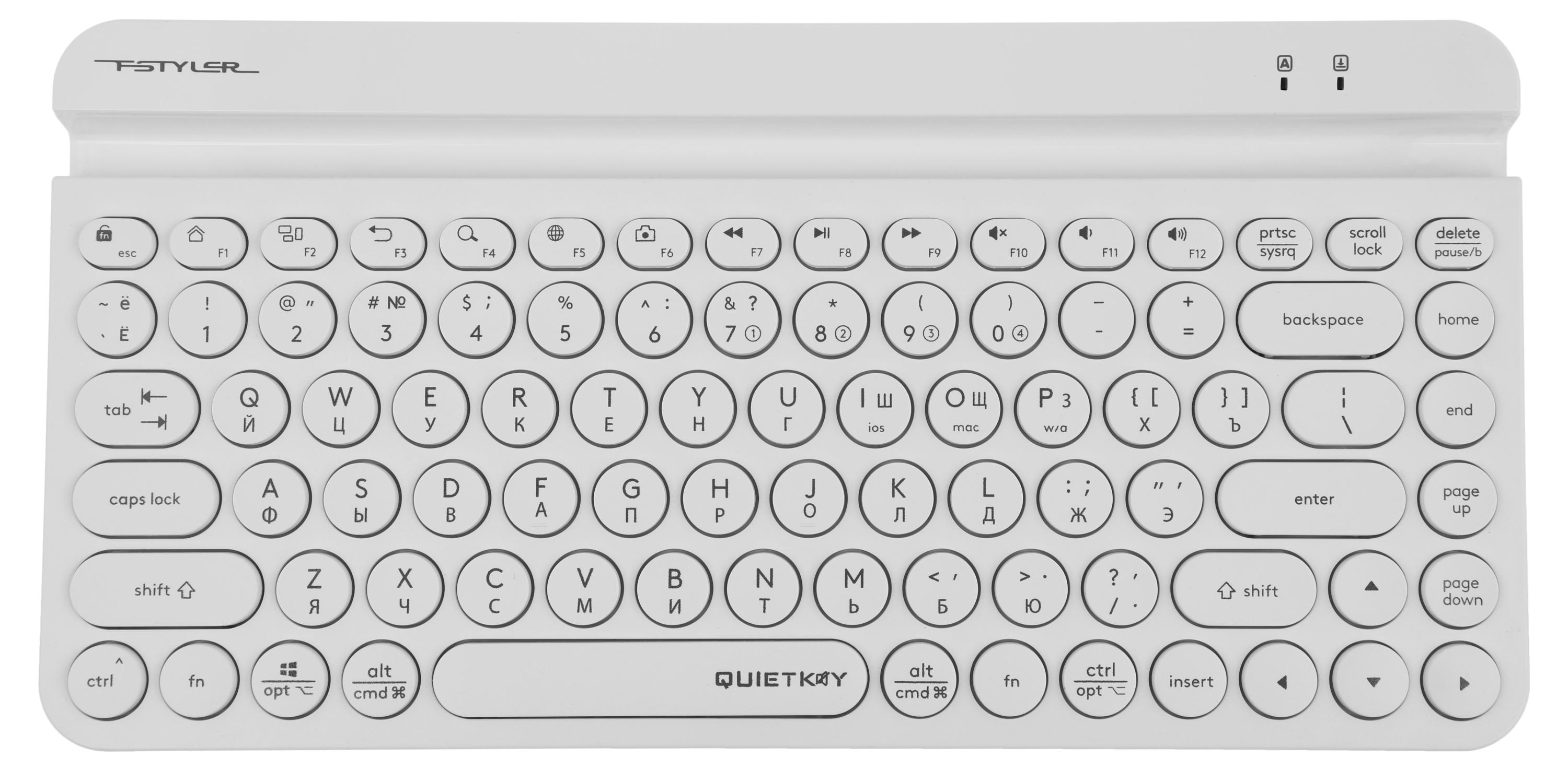

Клавиатура A4Tech Fstyler FBK30 белый USB беспроводная BT/Radio slim Multimedia FBK30 White