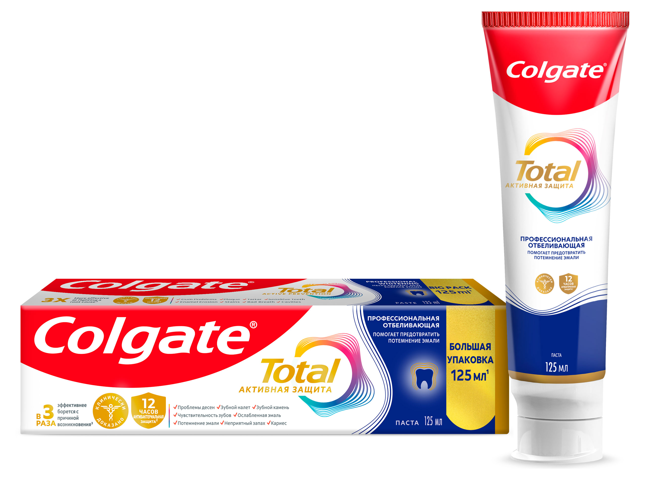 

Зубная паста Colgate Total 12 Профессиональная Отбеливающая с цинком и аргинином, 125 мл
