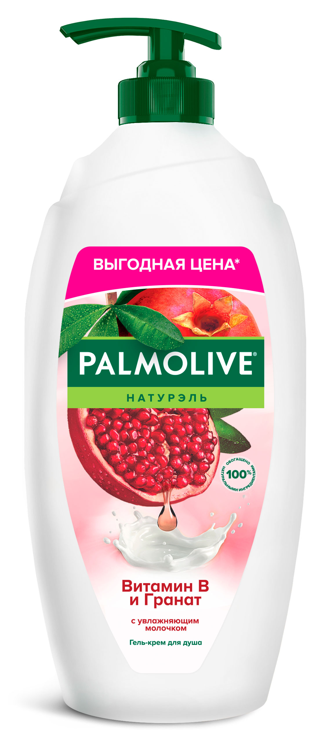 

Гель для душа Palmolive Натурэль Витамин В и гранат с увлажняющим молочком, 750 мл