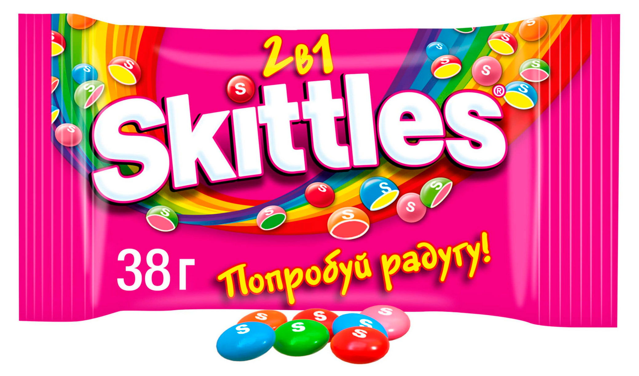 

Конфеты Skittles Драже 2в1 ассорти вкусов, 38 г