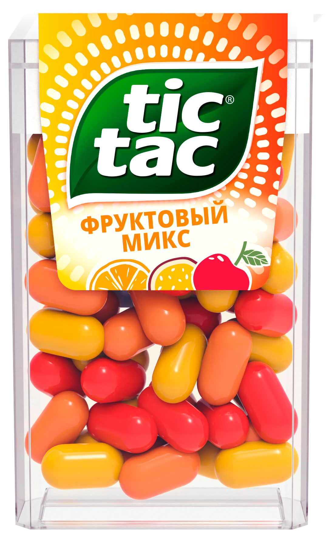 

Драже Tic Tac Фруктовый микс со вкусом вишни апельсина и маракуйи, 16 г