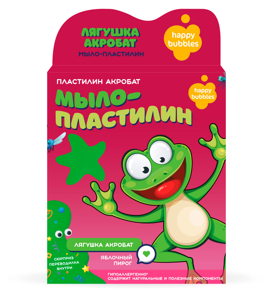 

Мыло-пластилин HAPPY BUBBLES Лягушка-акробат, 35 г