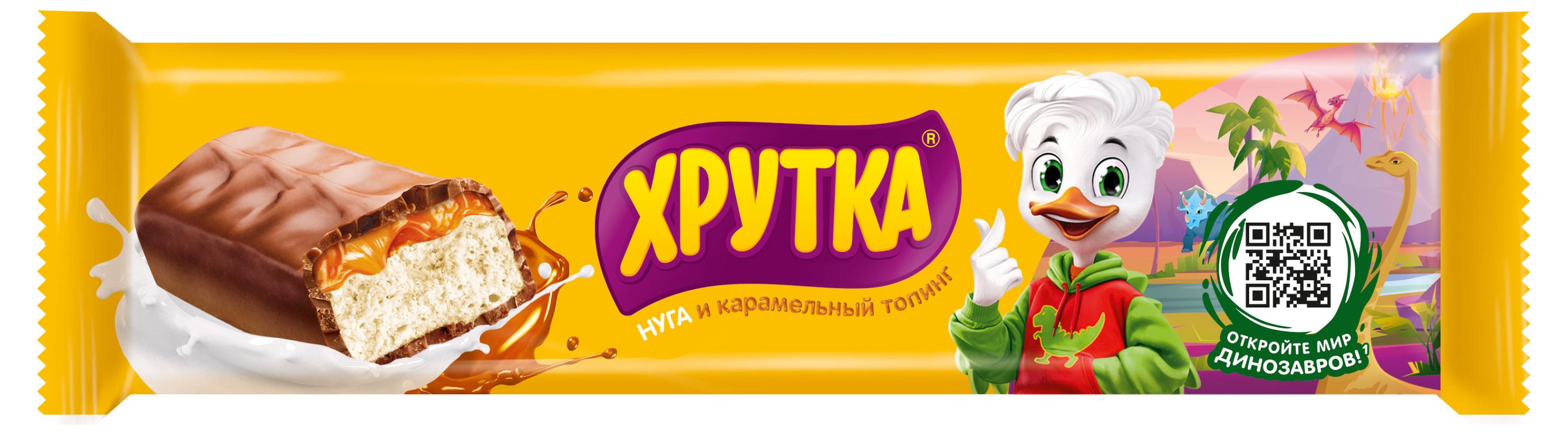 Изображение товара Конфета «ХРУТКА» с нугой мягким карамельным слоем и молочным шоколадом, 27 г
