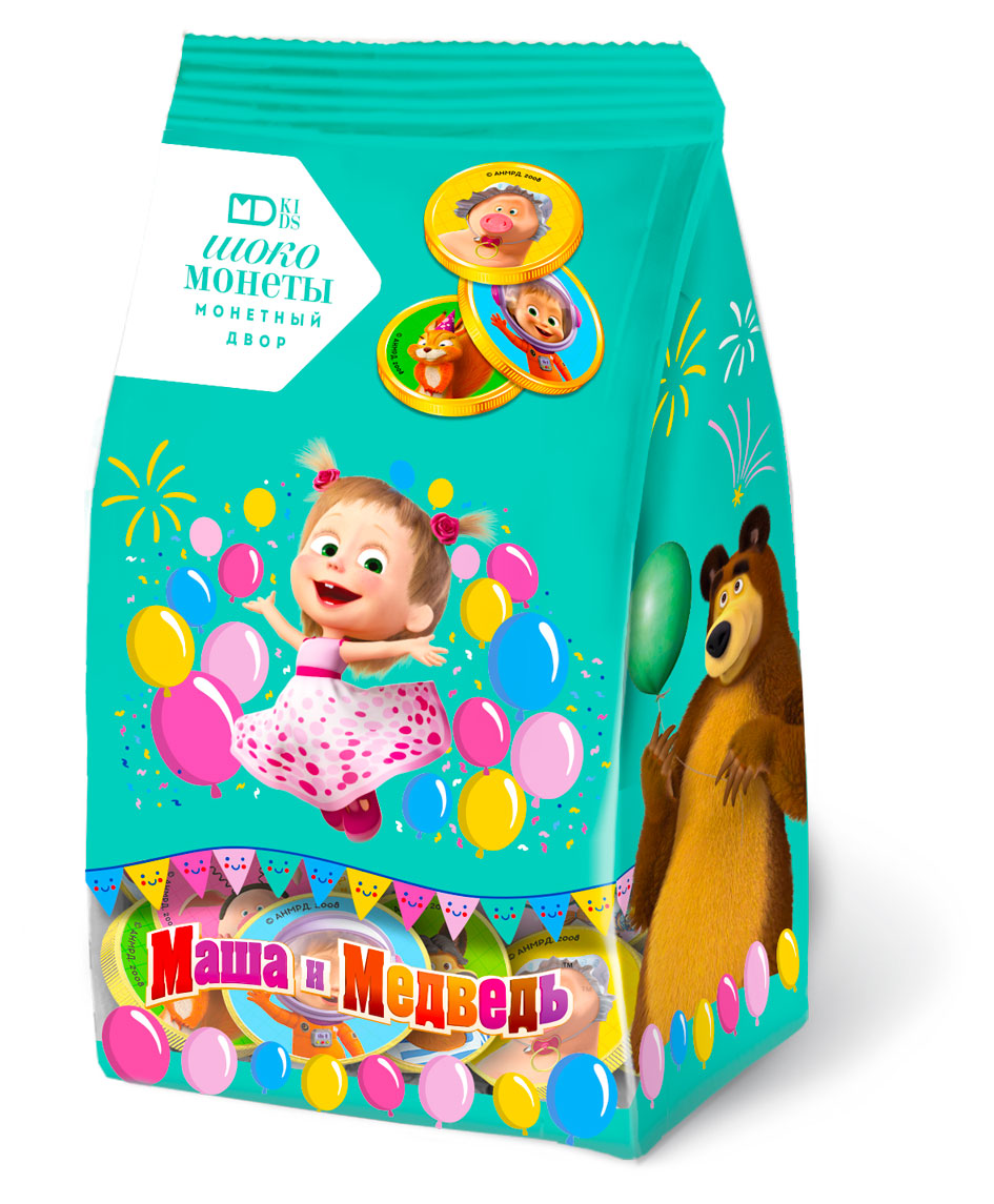 

Шоколадные монеты Монетный Двор Маша и Медведь, 150 г