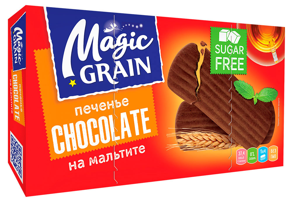 

Печенье сдобное Magic Grain Chocolate на мальтите, 170 г