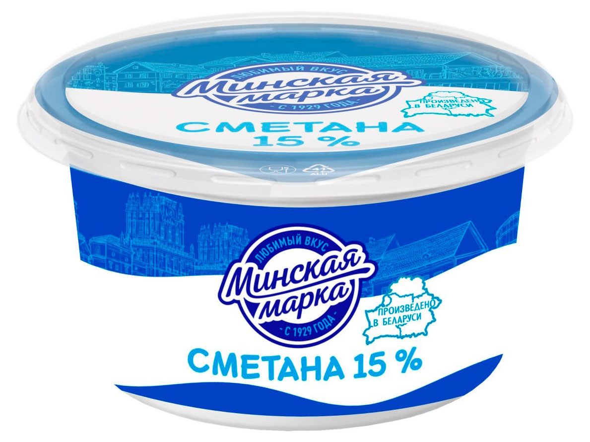 

Сметана Минская марка 15% БЗМЖ, 180 г