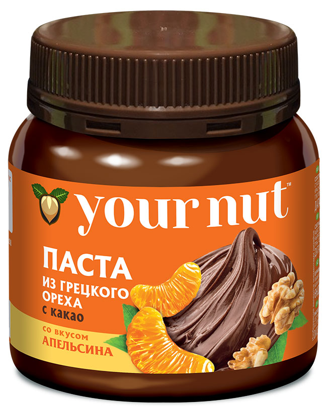 

Паста из грецкого ореха Your nut с какао со вкусом апельсина, 250 г
