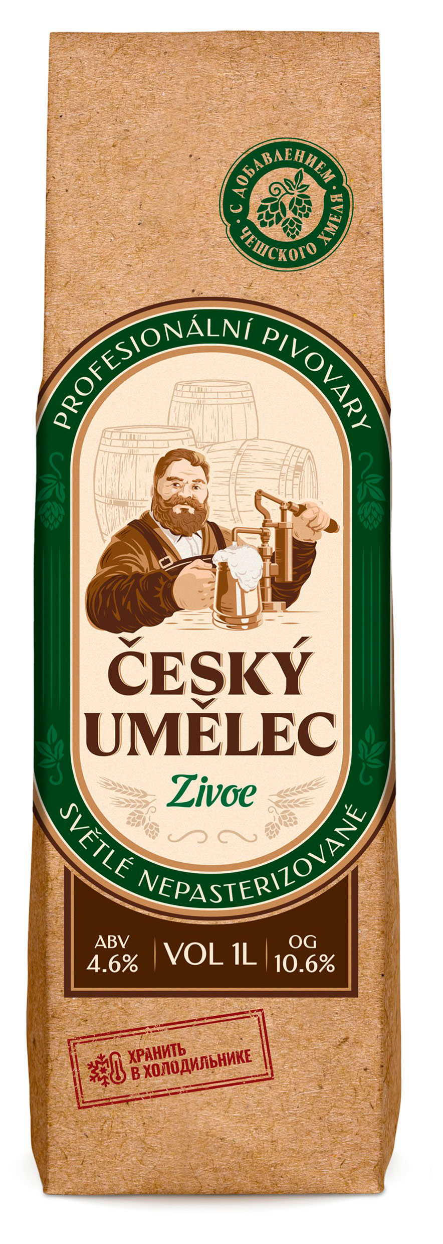

Пиво Чешской умелец Живое светлое непастеризованное, 1 л