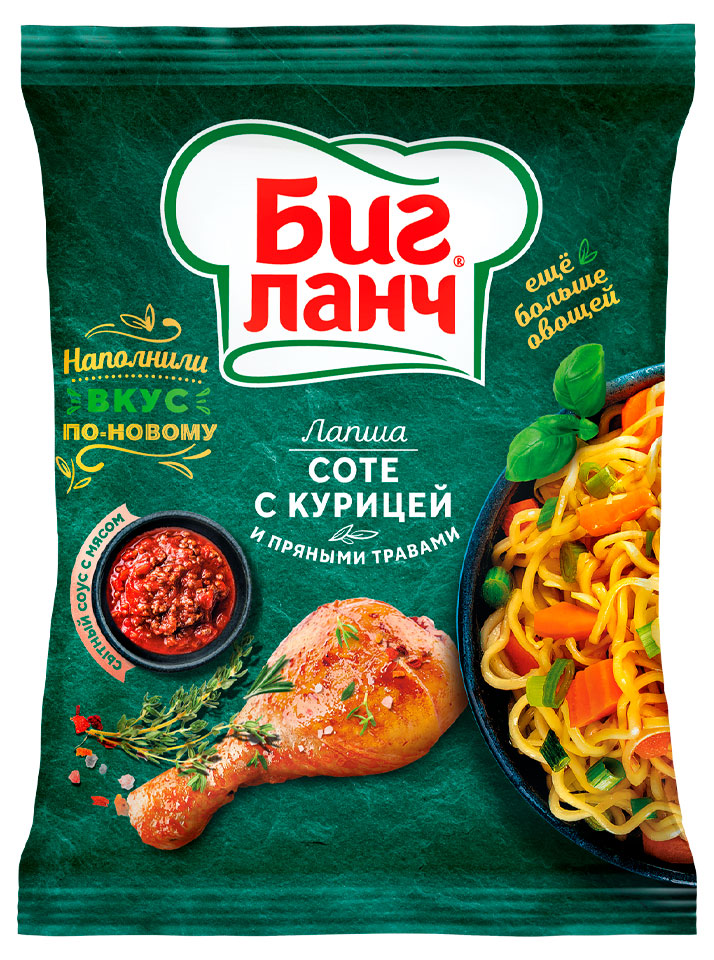 

Лапша Биг Ланч с тушеной курицей и луком, 75 г