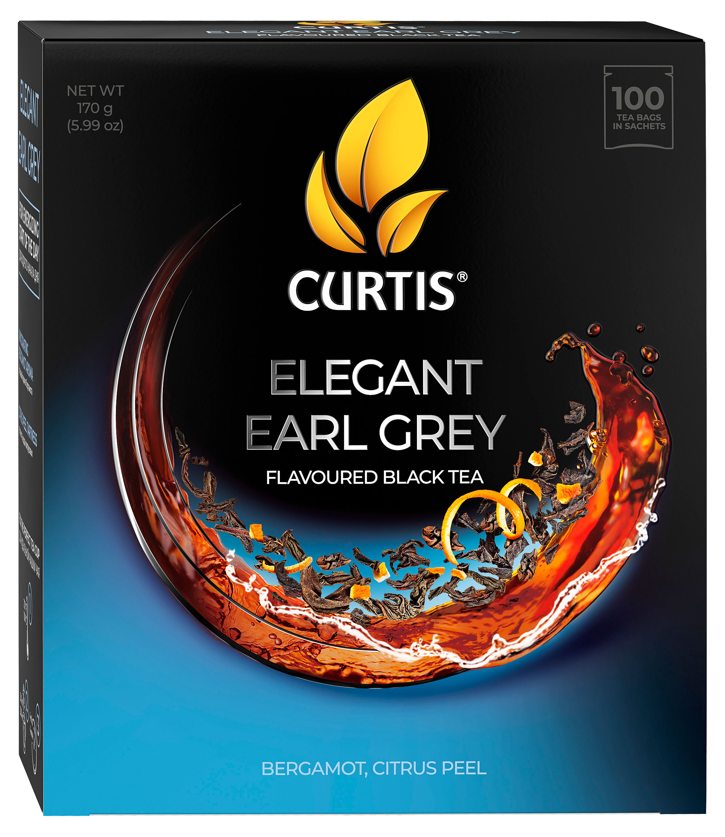 Изображение товара Чай черный Curtis Elegant Earl Grey с бергамотом мелколистовой, 100 пакетиков