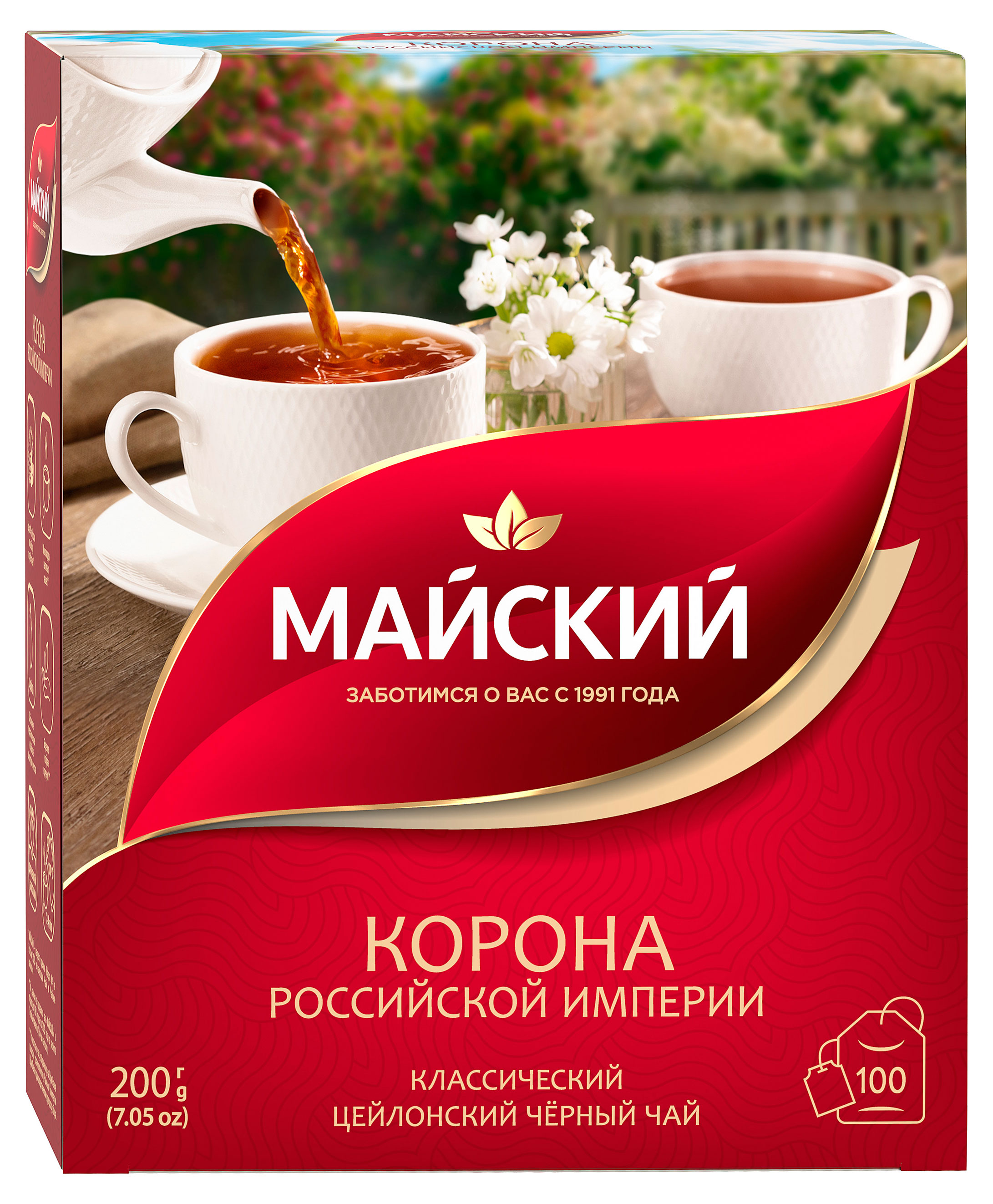 Изображение товара Чай черный «Майский» Корона Российской Империи в пакетиках, 100х2 г