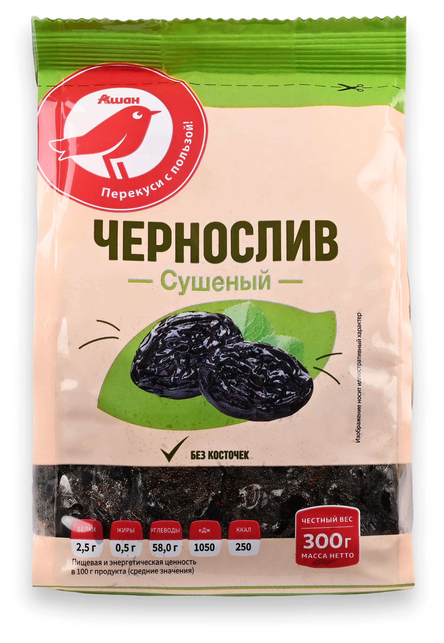 

Чернослив АШАН Красная птица сушеный, 300 г