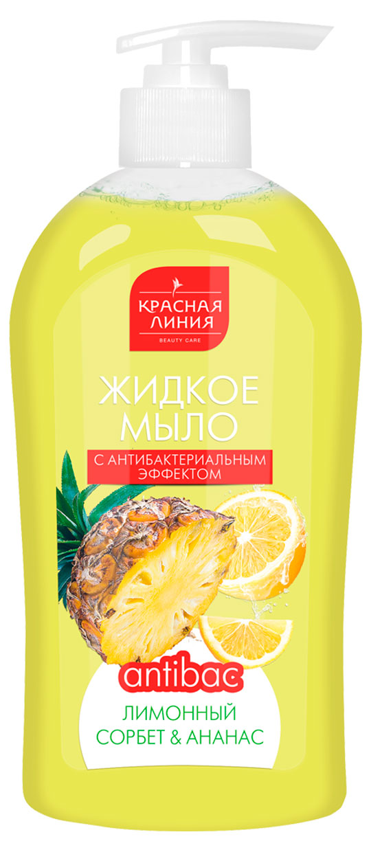 

Мыло жидкое для рук Красная Линия Лимонный сорбет и ананас, 500 г