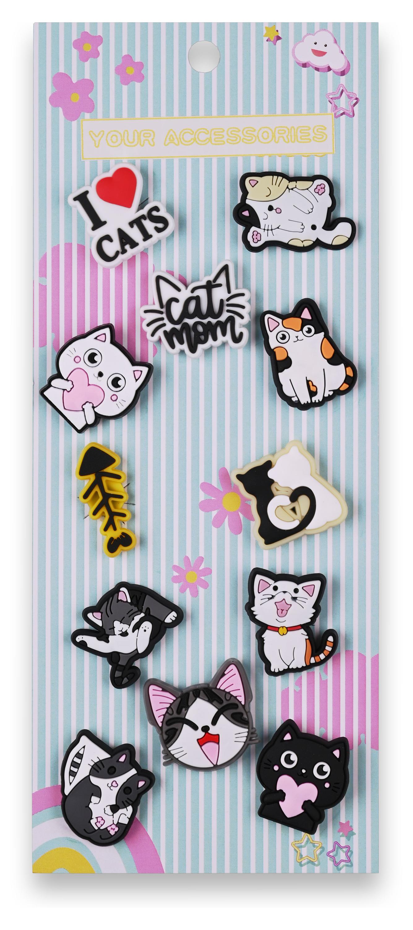 

Джибитсы для сабо I Love cats наШлёпсы, 12 шт
